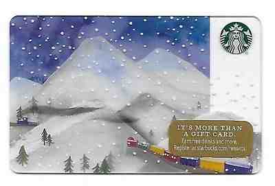 2016 Starbucks Card ~ Snowy Christmas, Train Through the Mountains - Sold on eBay Dec, 15th 2018 for $4.50