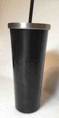 STARBUCKS STAINLESS STEEL COLD CUP MATTE BLACK VENTI 24 OZ. Brand New! 2016 RARE - Sold on eBay Dec, 15th 2018 for $27.99