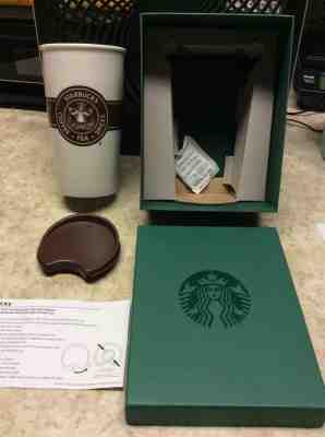 NEW Starbucks Travel Mug 2016 Coffee Tea Spices Ceramic 12 oz Cup Holiday - Sold on eBay Dec, 15th 2018 for $22.49