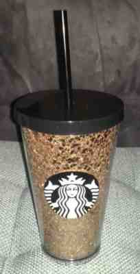 Starbucks Holiday 2018 Grande Gold Glitter Tumbler 16 Oz BN - Sold on eBay Dec, 16th 2018 for $23.50