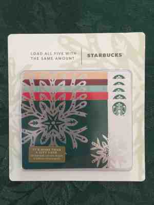 Starbucks Gift Card 2018 NEW Pack of Five (5) Snow Flakes Holiday No $ Value - Sold on eBay Dec, 16th 2018 for $4.99