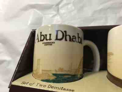 Starbucks Abu Dhabi & United Arab Emirates Set Of 2 Demitasse 3oz. Mugs New