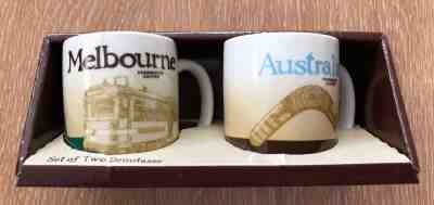 Starbucks Demitasse Set MELBOURNE + AUSTRALIA demi 3oz NIB RARE! Global Icon - Sold on eBay Dec, 12th 2018 for $34.99