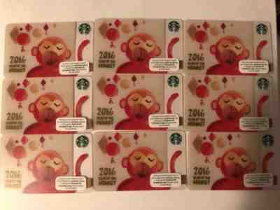 9 x Starbucks Year of Monkey AUSTRALIAN AUSTRALIA version card.NEW!!SALE! - Sold on eBay Dec, 6th 2018 for $9.00