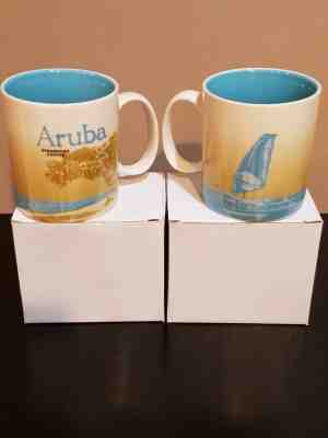 Starbucks ARUBA Collector Coffee Mug 14 fl oz - NIB new in box - Sold on eBay Oct, 6th 2018 for $24.95