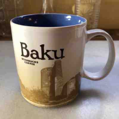 Starbucks Baku Azerbaijan MIT Global Icon mug cup Original 16oz Maiden Tower