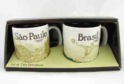 New STARBUCKS Demitasse Sao Paulo & Brazil Coffee Mug City Set 3oz Mini 2015 - Sold on eBay Dec, 8th 2018 for $59.95