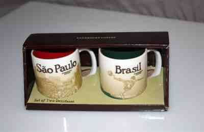 Starbucks Sao Paulo & Brasil Demitasse Mugs In Box Brazil - Sold on eBay Nov, 26th 2018 for $20.00