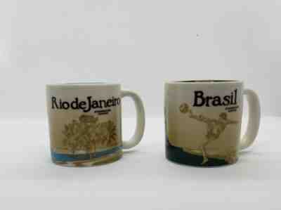 2 Demitasse Starbucks City Mugs 3 oz BRAZIL & RIO DE JANEIRO Discontinued - Sold on eBay Nov, 22nd 2018 for $30.00