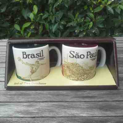 2 Demitasse Starbucks City Mugs 3 oz MINI ICON BRAZIL & SAO PAULO Discontinued - Sold on eBay Nov, 19th 2018 for $34.00