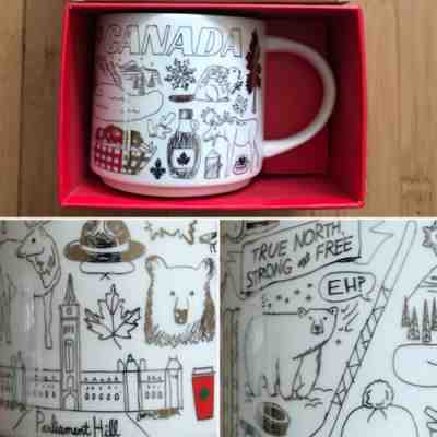 NIB Starbucks YAH Canada Holiday Gold Christmas Been There Mug You Are Here Cup - Sold on eBay Dec, 15th 2018 for $30.00