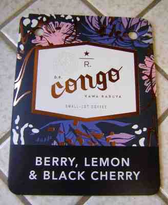 Starbucks Small Lot Coffee Display Sign ~ Congo Kawa Kabuya ~ 2018 Brand New - Sold on eBay Nov, 7th 2018 for $5.00