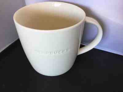 Rare Starbucks 2011 Off White Etched New Bone China Coffee Mug Cup 16 fl.oz V - Sold on eBay Dec, 10th 2018 for $14.99