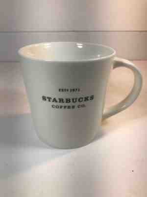 2010 Starbucks Large Coffee Mug Est 1971 New Bone China White Black 18 oz - Sold on eBay Dec, 10th 2018 for $15.99