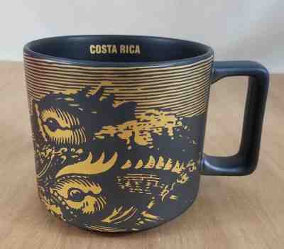 Starbucks Coffee Mug Costa Rica Stamp 2016 14oz Matte Black and Gold - NEW - Sold on eBay Dec, 14th 2018 for $25.00