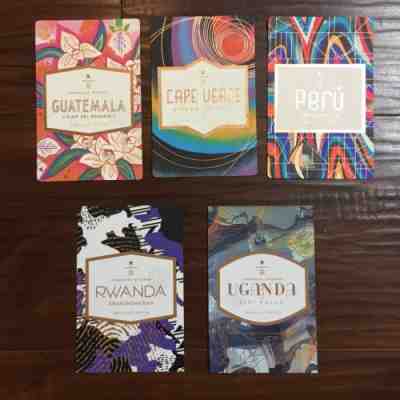 5 Starbucks Reserve Taster Card Guatemala Cape Verde Peru Rwanda Uganda - Sold on eBay Oct, 2nd 2018 for $5.00