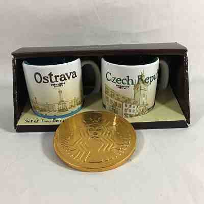 Starbucks Czech Republic Ostrava Demitasse Cups AND Gold Chocolate Coin New - Sold on eBay Dec, 11th 2018 for $43.00