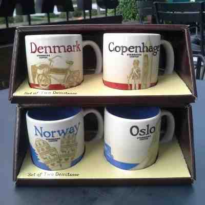 4 Demitasse Starbucks City Mugs 3 oz NORWAY OSLO DENMARK COPENHAGEN - Sold on eBay Dec, 1st 2018 for $40.00
