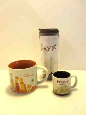 Starbucks Collectible Mugs Los Angeles You Are Here 8oz France 3oz Egypt Thermos - Sold on eBay Dec, 4th 2018 for $9.99