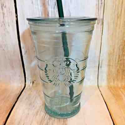 Starbucks Recycled Green Glass Tumbler Made in Spain Cold Beverage 16 oz EUC!  - Sold on eBay Dec, 15th 2018 for $24.99