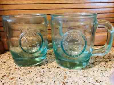 2 Starbucks Authentic 100% Recycled Green Glass Coffee Mug Cup Spain San Miguel - Sold on eBay Dec, 14th 2018 for $22.49