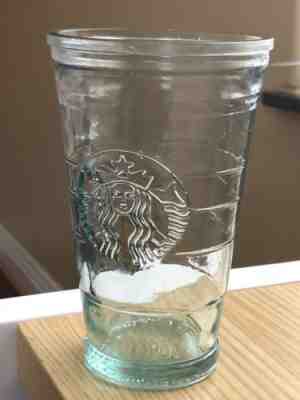Starbucks 16 Green Recycled Glass Cold to Go Mug Cup NO Lid Coffee Tumbler Spain - Sold on eBay Dec, 13th 2018 for $11.00