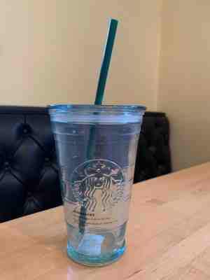 New Starbucks Recycled Glass Cold Cup Tumbler 16 oz Mug Made in Spain w/ Straw. - Sold on eBay Dec, 12th 2018 for $30.00