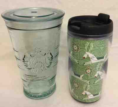 Starbucks Recycled Glass Cold Cup Tumbler 16 oz Mug made in Spain, Bonus Coffee - Sold on eBay Dec, 12th 2018 for $19.99