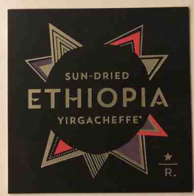 2014 Starbucks Taster Reserve Card Sun Dried Ethiopia Yirgacheffe - Sold on eBay Nov, 2nd 2018 for $4.95
