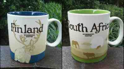 2 Original Starbucks City Mugs 16 oz FINLAND & SOUTH AFRICA Series 2016-2017 - Sold on eBay Nov, 29th 2018 for $42.00
