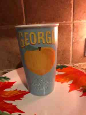 Starbucks Georgia Peaches Collector Coffee Tumbler Mug 12 oz NO LID - Sold on eBay Nov, 18th 2018 for $10.00