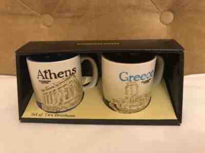 Set of 2 STARBUCKS Athens and Greece Icon Demitasse Coffee Mugs 3 oz / 89 ml - Sold on eBay Dec, 13th 2018 for $45.95