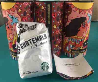 3 STARBUCKS GUATEMALA ANTIGUA COFFEE BEANS & CANISTERS SPECIAL EDITION 2018 - Sold on eBay Nov, 9th 2018 for $26.69