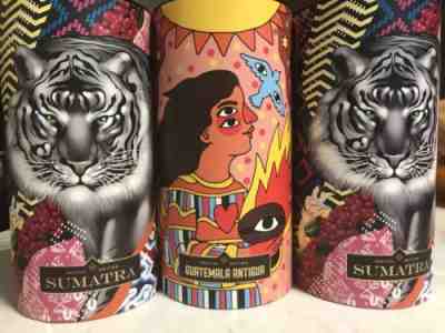 3 NEW Starbucks TRISTAN EATON COFFEE 01 02 Special Edition Sumatra & Guatemala - Sold on eBay Nov, 7th 2018 for $50.00