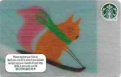HONG KONG  Starbucks card  NEW " Squirrel Holiday / 3D " 2018  - Sold on eBay Dec, 6th 2018 for $4.75