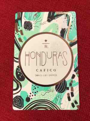 STARBUCKS RESERVE 2018 HONDURAS CAFICO US TASTER CARD VERY LIMITED SEATTLE ONLY