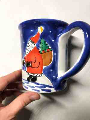 Starbucks Christmas Santa w/Reindeer Large Coffee Mug Hungary Hand Painted 16oz - Sold on eBay Dec, 13th 2018 for $16.99