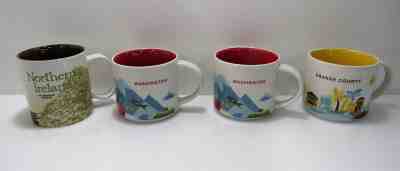 Lot of 4 Starbucks Mugs (Ireland, Orange County, Washington x2) - Sold on eBay Dec, 2nd 2018 for $22.50