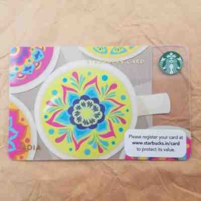 INDIA Starbucks Diwali Deepavali gift card Brand new Unswiped pin intact Mandala - Sold on eBay Nov, 19th 2018 for $8.90