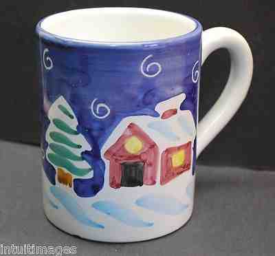 STARBUCKS WINTER CABIN W/ TREE & SNOW Coffee Mug SBERNA-DERUTA ITALY - Sold on eBay Dec, 16th 2018 for $9.99