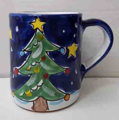 Starbucks Coffee Mug Cup Italy Handpainted Starry Night Christmas Tree  - Sold on eBay Dec, 8th 2018 for $12.99