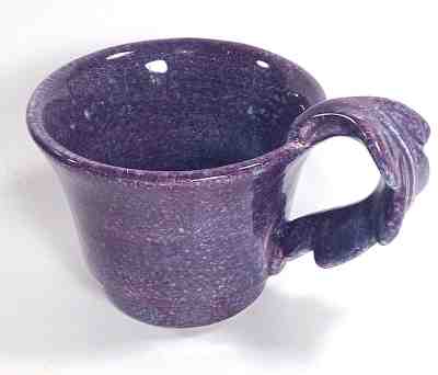 Starbucks Hand Painted Purple Pottery Coffee Mug Cup Leaf Feather Handle Italy - Sold on eBay Dec, 5th 2018 for $25.00