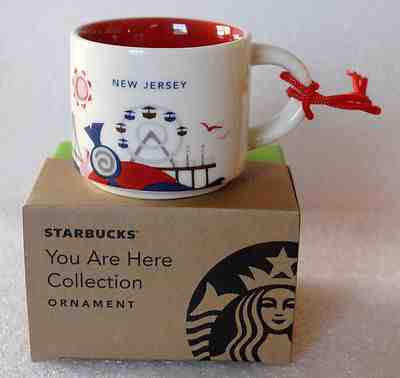 STARBUCKS 2015 NEW JERSEY You Are Here ORNAMENT NIB ceramic YAH demitasse - Sold on eBay Dec, 12th 2018 for $16.99