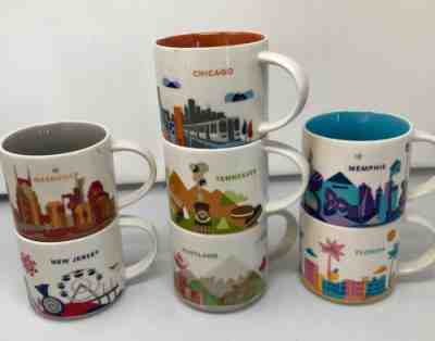 Starbucks You Are Here Mug Lot of 7 New Jersey Chicago Portland New York Memphis - Sold on eBay Dec, 11th 2018 for $50.00