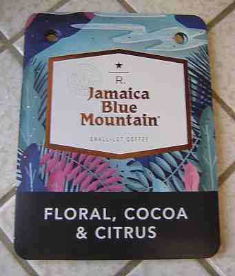 Starbucks Small Lot Coffee Display Sign ~ Jamaica Blue Mountain ~ 2018 Brand New - Sold on eBay Nov, 7th 2018 for $5.00