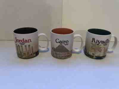 16 oz. Starbucks Coffee Mug Lot Global Icons: JORDAN, CARIO, RIYADH - Sold on eBay Oct, 24th 2018 for $60.00