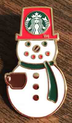 Starbucks 2013 holiday pin snowman RARE from Japan - US Seller  (636) - Sold on eBay Dec, 14th 2018 for $33.25