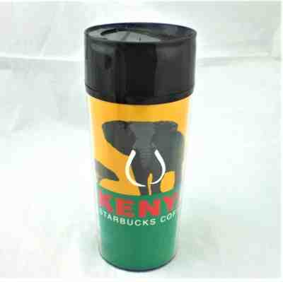 Kenya Starbucks Coffee 12 Oz Thermoserve Tumbler Mug Elephant Safari Made In USA - Sold on eBay Nov, 30th 2018 for $25.12