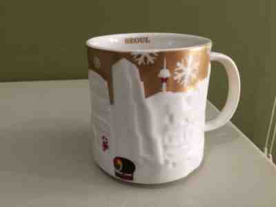 Starbucks Seoul South Korea Holiday GOLD Christmas Xmas Relief Mug Original EUC - Sold on eBay Nov, 19th 2018 for $16.95