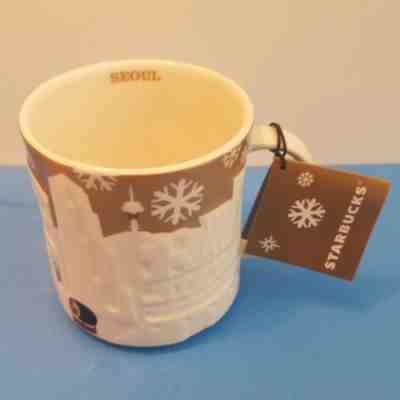 Starbucks Seoul South Korea Holiday GOLD Christmas Xmas Relief Mug Original NWT - Sold on eBay Oct, 6th 2018 for $49.49